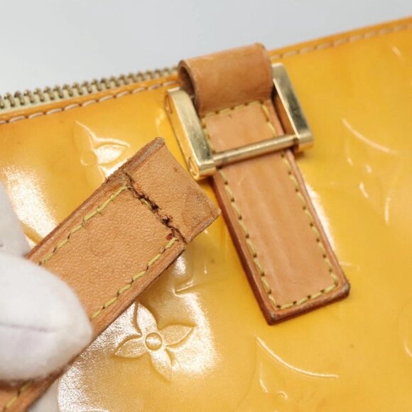 LOUIS VUITTON Monogram Vernis Columbus Tote Bag Lime Yellow M91047 Auth th5893 - Picture 9 of 16